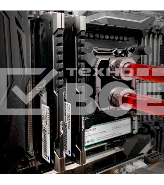 Оперативная память Patriot Viper Steel, DDR4, 16GB (1x16 GB), 3600 MHz, CL18, радиатор, чёрный