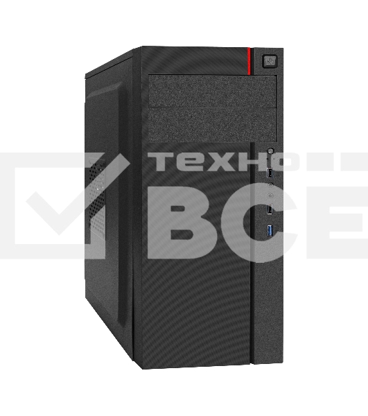 Компьютерный корпус Miditower ExeGate AA-440U-AA500 (ATX, AA500 8 см, 2*USB+1*USB3.0, аудио, черный)