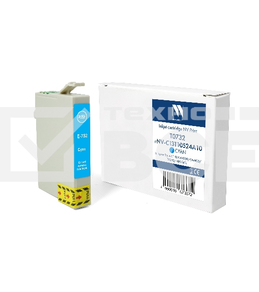Картридж струйный NVPrint T0732 (NV-C13T10524A10) Cyan для Epson Stylus C110/СХ3900/CX4900/TX200/400/600 (13.5 мл) совместимый