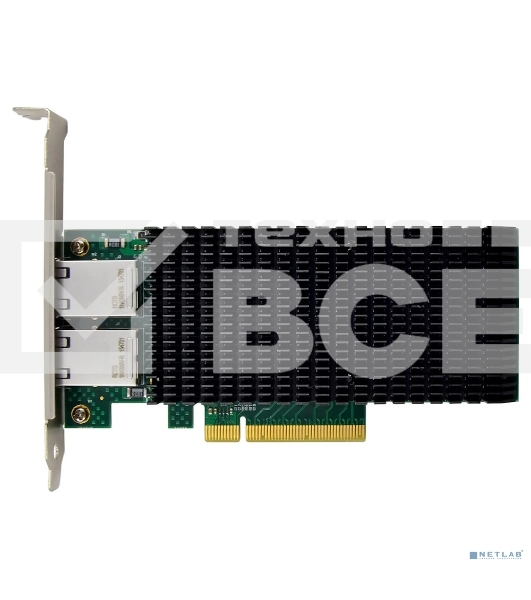 Сетевая карта ORIENT XWT-INT540L2PE8, PCI-Ex8 v2.1 2xRJ45 10Gbps Converged Server NIC, Intel X540 chipset, 10/1 Гбит/с, 2 планки крепления в комплекте (33299)