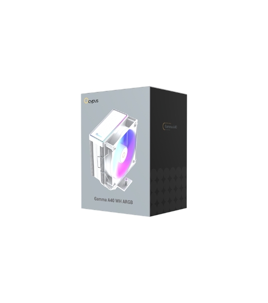 Кулер для процессора Ocypus Gaммa A40 WH ARGB Digital, 100мм ARGB FAN, Top Display Panel, 4 HEAT PIPES, 4-PIN PWM, 600-2400 RPM, 29.5DBA, HYDRO BEARING, LGA115X/1200/1700/18XX, AM4/AM5
