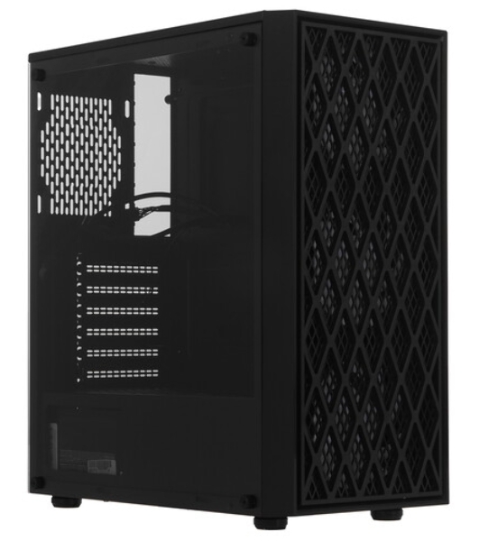 Компьютерный корпус Miditower ExeGate EVO-8243-EVO800 (ATX, БП EVO800RGb с вент. 12 см, 2хUSB+1хUSB 3.0, черный, 3 вент. с RGb подсветкой, боковая панель - закаленное стекло)