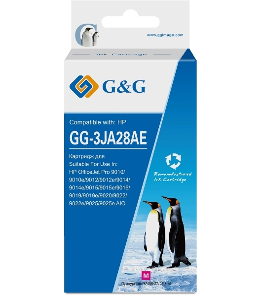 Картридж струйный G&G GG-3JA28AE 963XL пурпурный (25.8мл) для HP OfficeJet Pro 9010/9010e/9012/9012e/9014/9014e/9015/9015e/9016/9019/9019e/9020/9022/9022e/9025/9025e AIO