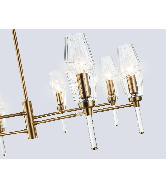 Люстра Ambrella light LH55202/8 BS/CL латунь/прозрачный E14*8 max 40W D800*520