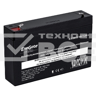 Батарея ExeGate EP234536RUS GP 672/EXG672 (6V 7.2Ah) клеммы F1