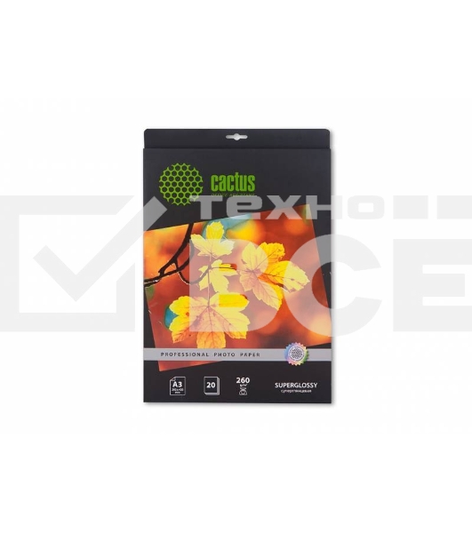 Фотобумага Cactus CS-HGA326020 Professional суперглянцевая А3 260 г/м2 20 листов