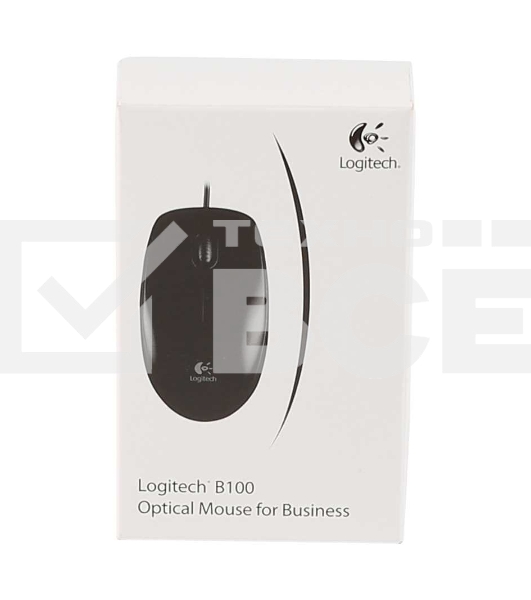 Мышь проводная Logitech B100 черный, 1000 dpi, USB, кнопки - 3
