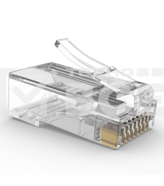 Коннектор RJ-45 (8P8C) LC-PTU-01/10 вилка универсальная. кат.5e. со сквозным отверстием  (10 шт.)