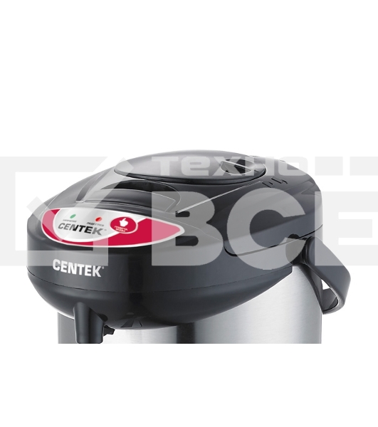 Термопот Centek CT-0080 черный, 3л, 600Вт, 3 способа подачи воды, корпус из нержавеющей стали