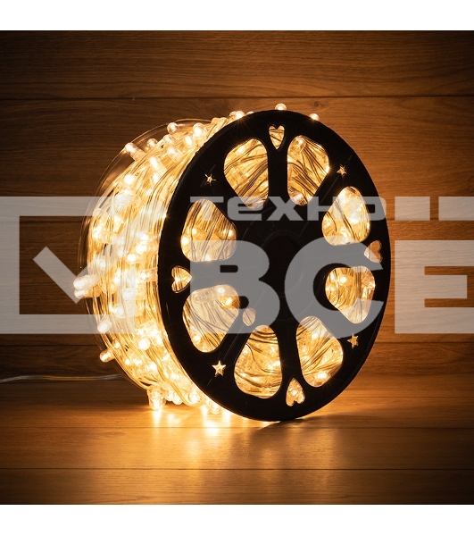 Гирлянда «LED Клип-лайт» 12 V, прозрачный ПВХ, 150 мм, цвет диодов теплый белый
