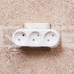 Тройник электрический линейный 6-10 А без заземления белый Rexant, фото2