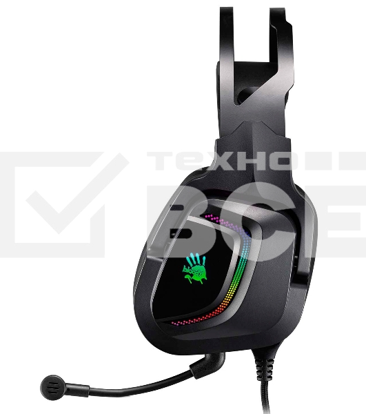 Наушники с микрофоном A4Tech Bloody G570 черный/серый 2м мониторные USB оголовье (G570 USB/ BLACK + GREY)