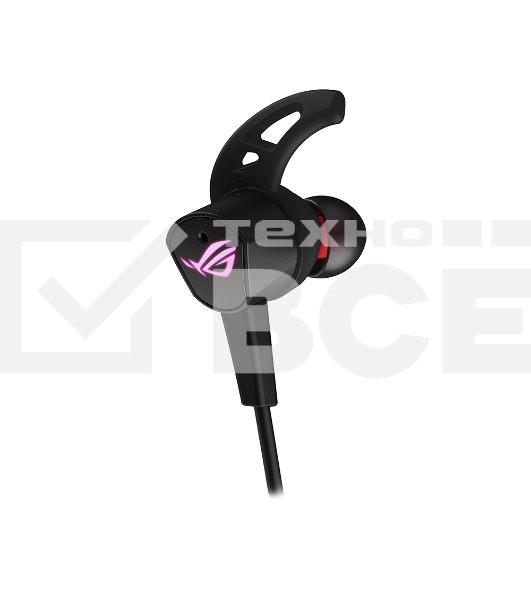 Игровые наушники чёрные ASUS ROG Cetra II (вкладыши, USB-C, RGB подсветка, ПУ, чехол, 90YH02S0-B2UA00)