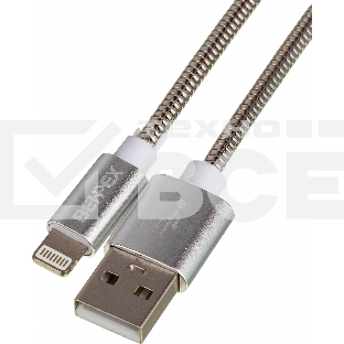 Кабель USB (m)-Lightning (m) 1м серебристый