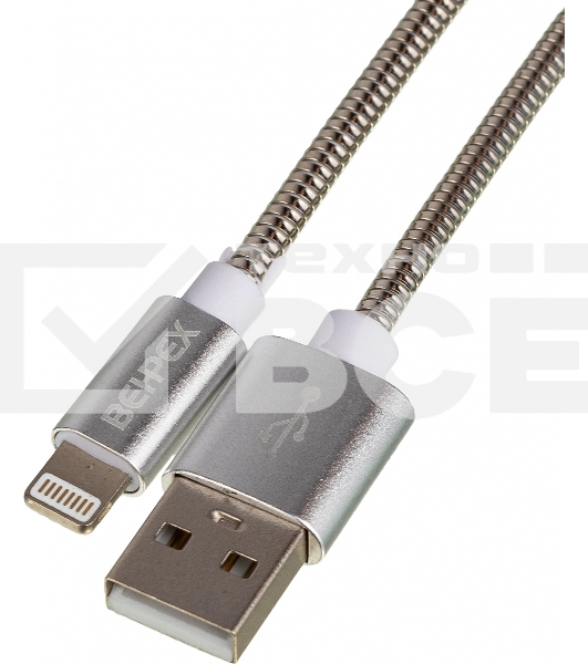 Кабель USB (m)-Lightning (m) 1м серебристый