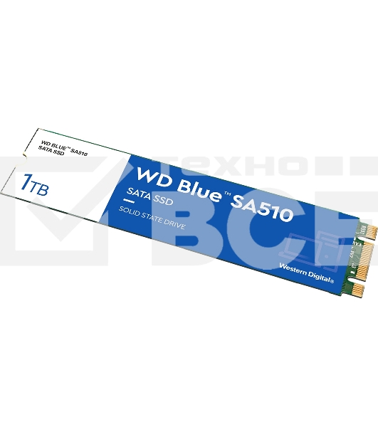 Накопитель SSD WD Blue SA510 WDS100T3B0B, 1Tb, SATA III, M.2 2280, R/W 560/520