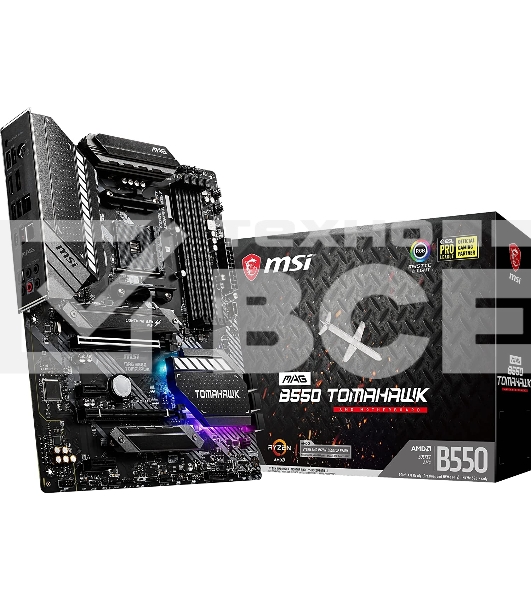 Материнская плата MSI MAG B550 TOMAHAWK MAX WIFI, AM4, AMD B550, 4xDDR4, 6xSATA, 2xM.2, 1xPCI-E 4.0 x16, 1xPCI-E 3.0 x4, 2xPCI-E x1, 1xHDMI, 1xDP, 1x 2.5Gb LAN, 2xUSB-A 2.0, 2xUSB-A 3.2 Gen 1, 1xUSB-A 3.2 Gen 2, 1xUSB-C 3.2 Gen 2, 5x3.5 мм, 7.1, ATX