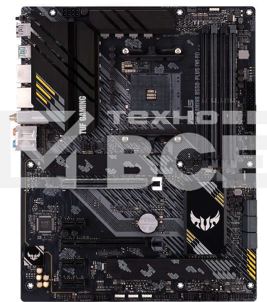 Материнская плата ASUS TUF GAMING B550-PLUS WIFI II, AM4, AMD B550, 4xDDR4, 6xSATA, 2xM.2, 1xPCI-E 3.0 x16, 1xPCI-E 4.0 x16, 3xPCI-E x1, 1xDP, 1xHDMI, 1x 2.5Gb LAN, 2xUSB-A 3.2 Gen 1, 1xUSB-A 3.2 Gen 2, 1xUSB-C 3.2 Gen 2, 3x3.5 мм, 7.1, ATX
