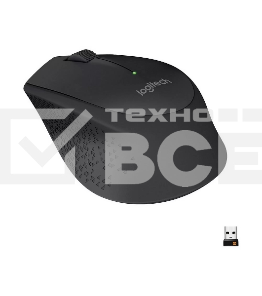 Мышь беспроводная Logitech M280 черный, 1000 dpi, радиоканал, USB, кнопки - 3