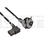 Кабель питания ExeGate OfficePC PC-1,8 450W (Евровилка Schuko ->C13 угловой, черный, 1.8м), фото 1