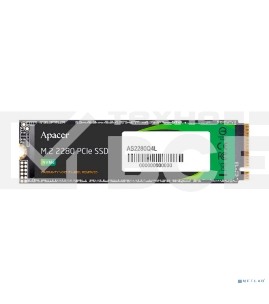 Накопитель SSD Apacer AS2280Q4L, 256Gb, M.2 2280, PCIe Gen4x4, NVMe 1.4, R/W 3300/1300