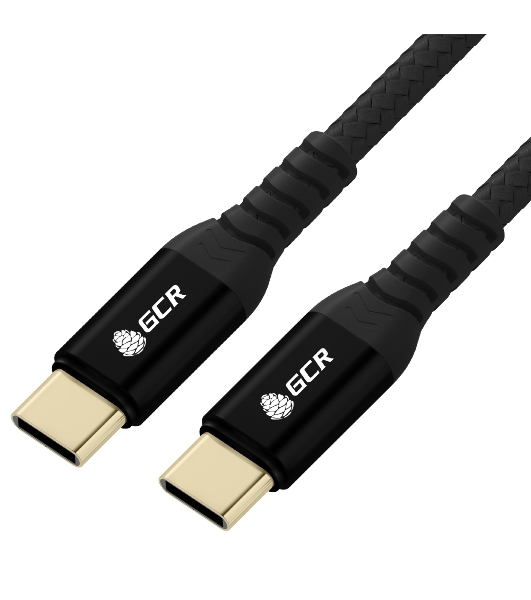Кабель GCR Greenconnect 1.0m Type-C-C POWER DELIVERY 18 W, нейлон, черный, AL корпус, GOLD, GCR-56750