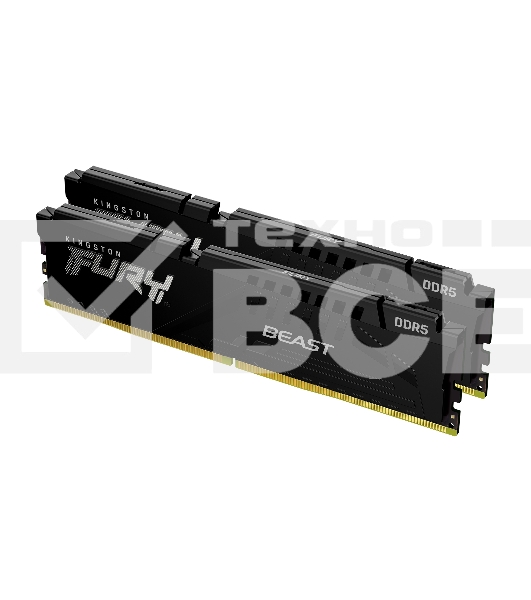 Оперативная память Kingston Fury Beast, DDR5, 64Gb (2x32 GB), 5600 MHz, CL36, радиатор, черный