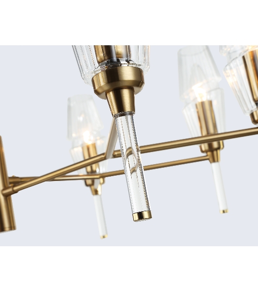 Люстра Ambrella light LH55202/8 BS/CL латунь/прозрачный E14*8 max 40W D800*520