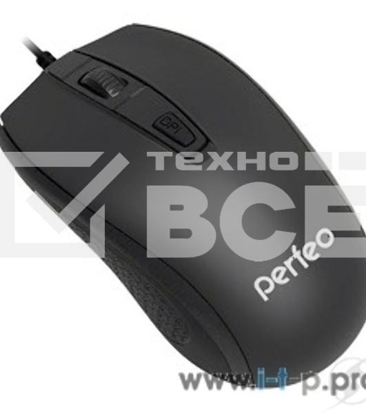 Мышь проводная Perfeo PROFIL черный, 1600 dpi, USB, кнопки - 4
