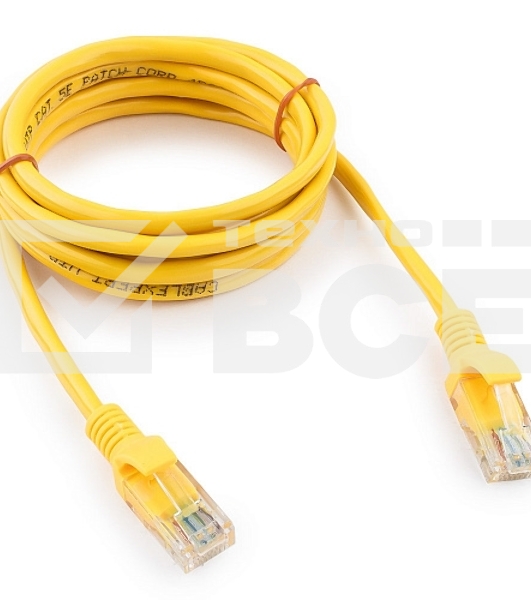 Патч-корд UTP Cablexpert кат.5e, 2м, литой, многожильный (жёлтый)