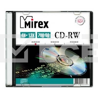 Диск CD-RW Mirex 700 Mb, 12х, Slim Case (1), (1/200)