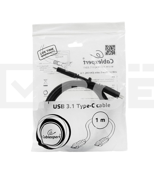 Кабель Cablexpert CCP-USB3.1-CMCM-1M  USB3.1TypeC/USB3.1TypeC, 1м, 