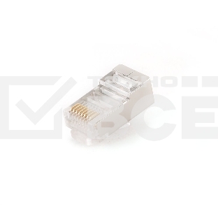 Вилка RJ-45 (8P8C) PLUG5SP/10 универсальная кат.5e экранированная, контакты 30 микродюймов