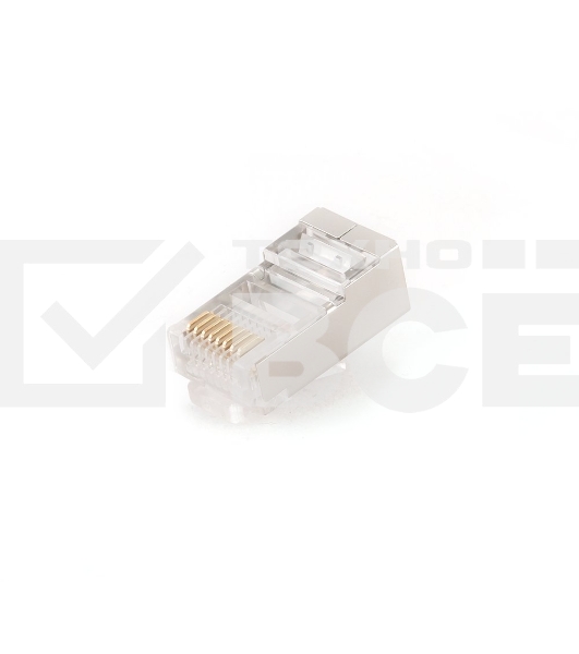 Вилка RJ-45 (8P8C) PLUG5SP/10 универсальная кат.5e экранированная, контакты 30 микродюймов