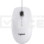 Мышь проводная Logitech B100 белый, 1000 dpi, USB, кнопки - 3, фото3