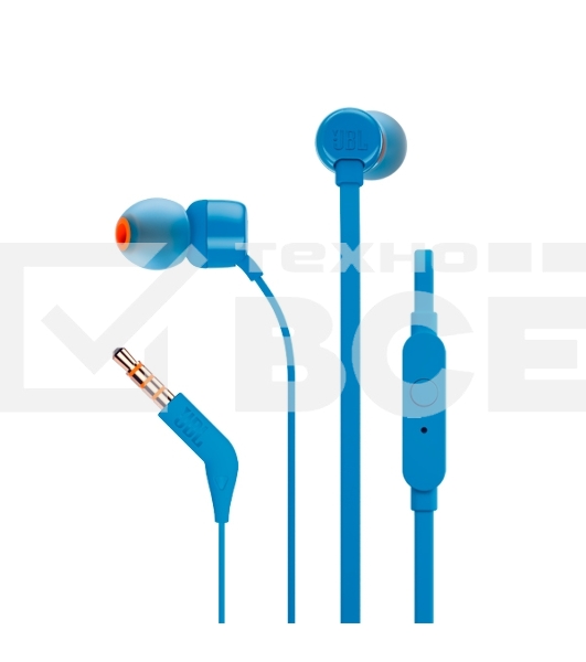 Наушники JBL Tune 110, 3.5 мм, внутриканальные, синий