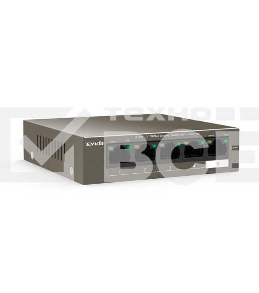 Коммутатор Tenda TEF1105P-4-63W 5PORT 10/100M
