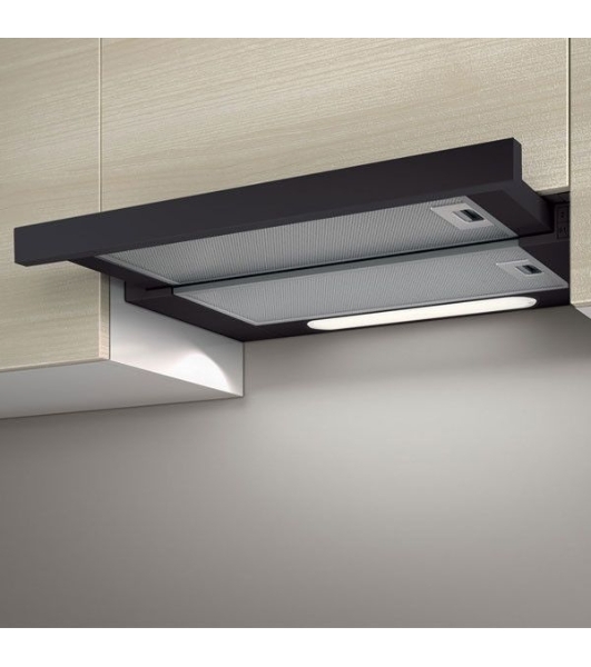 Встраиваемая вытяжка Elica ELITE 14 LUX BL/A/60 / 60 см, 650 куб.м., кнопочное управление, серый+черное стекло