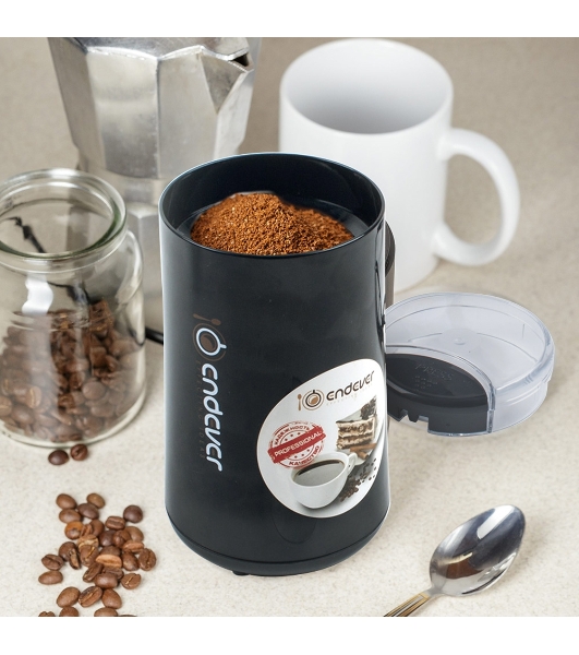 Кофемолка Endever Costa-1054, 250 Вт, 15000 об/мин, вес продукта для помола 100 гр, ABS-пластик, защита от перегрева двигателя
