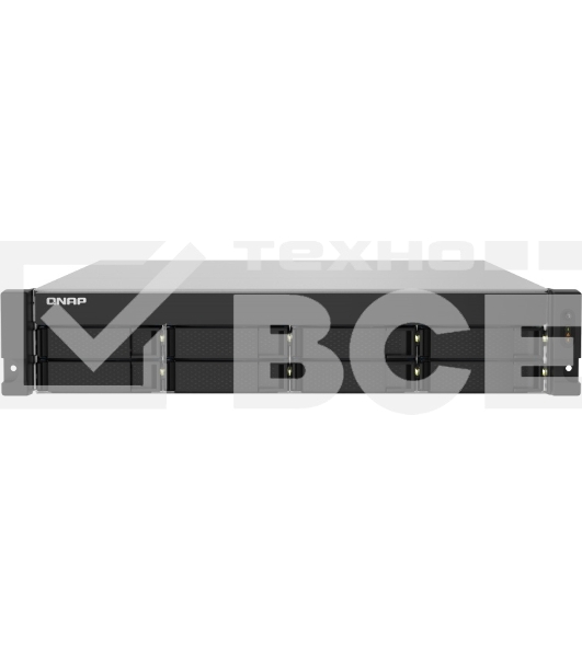 Сетевое хранилище без дисков SMB QNAP TS-832PXU-4G 8-Bay AL324 quad-core 1.7 GHz 2U rackmount NAS, 4GB DDR4 UDIMM RAM (max 1x16GB), SATA 6Gb/s, 2x 10GbE SFP+ LAN, 2x2.5 GbE LAN, 1x PCIe Gen2 x2 slot. W/o RAIL-B02