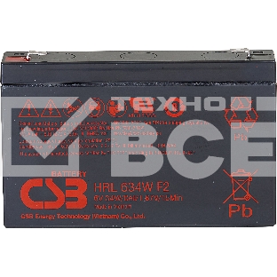 Аккумулятор 6V 9Ah CSB HRL634W (HRL634WF2FR) клеммы F2  , огнеупорные