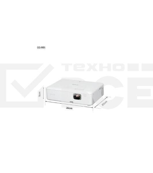 Проектор Epson CO-W01 white (LCD, 1280×800, 3000Lm, 1,27-1,71:1, 300:1, HDMI, USB-A) (V11HA86040)