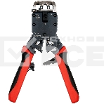 Инструмент обжимной Hyperline HT-3008AR для RJ-45/RJ-12/RJ-11 (упак:1шт) черный/красный, фото3