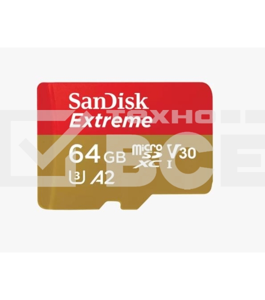 Флеш карта microSD 64Gb SanDisk microSDXC Class 10 UHS-I A1 C10 V30 U3 Extreme 170Mb/s