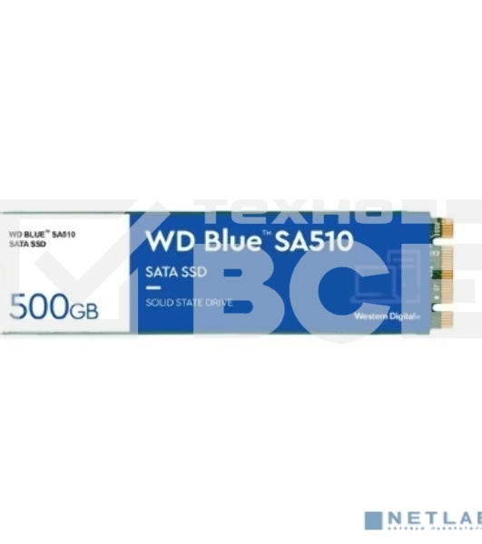 Накопитель SSD WD Blue SA510 WDS500G3B0B, 500Gb, SATA III, M.2 2280, R/W 560/510