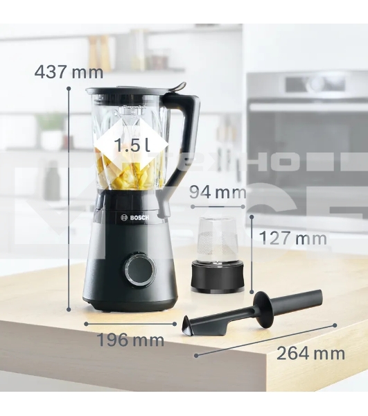 Блендер стационарный Bosch VitaPower Serie 4 MMB6176B 1200Вт черный