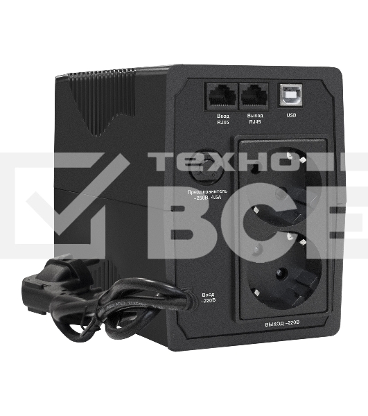 Источник бесперебойного питания ExeGate Power Smart ULB-1000.LCD.AVR.2SH.RJ.USB <1000VA/550W, LCD, AVR, 2*Schuko,RJ45/11,USB, Black>