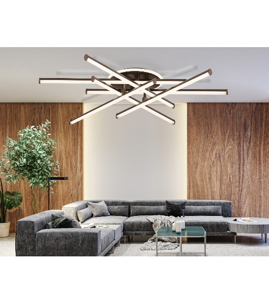 Потолочный светодиодный светильник Ambrella light FL6253 CF кофе 97W 3000K-6400K 805*760*170 (ПДУ ИК)