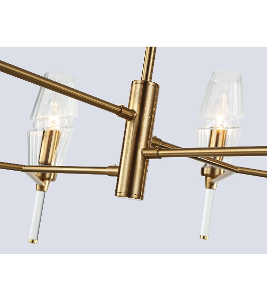 Люстра Ambrella light LH55202/8 BS/CL латунь/прозрачный E14*8 max 40W D800*520