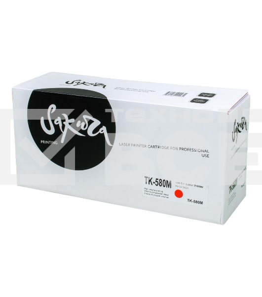 Картридж Sakura TK580M для Kyocera Mita FS-5150DN/5250DN, пурпурный, 2800 к.